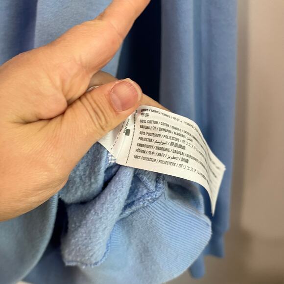 Hollister Blue Kauai Off Shoulder Graphic Pullover Sweater Size S - Picture 6 of 7